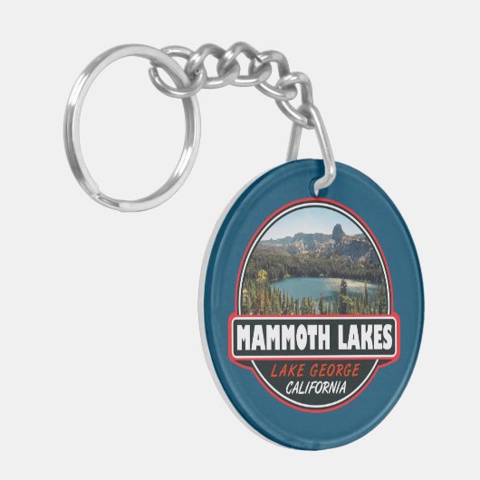 マンモスレイクスカリフォルニアトラベルアートエンブレム キーホルダー (正面左)
