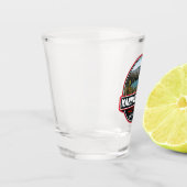 マンモスレイクスカリフォルニアトラベルアートエンブレム ショットグラス (左)