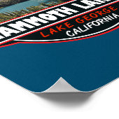 マンモスレイクスカリフォルニアトラベルアートエンブレム ポスター (角)