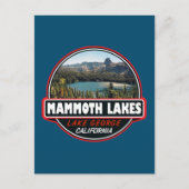 マンモスレイクスカリフォルニアトラベルアートエンブレム ポストカード (正面)