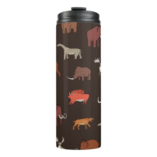 マンモス時代：先史時代をテーマにしたパターン。 タンブラー (正面)