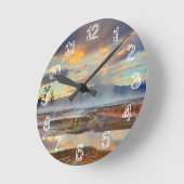 マンモス温泉 ラウンド壁時計 (傾斜)