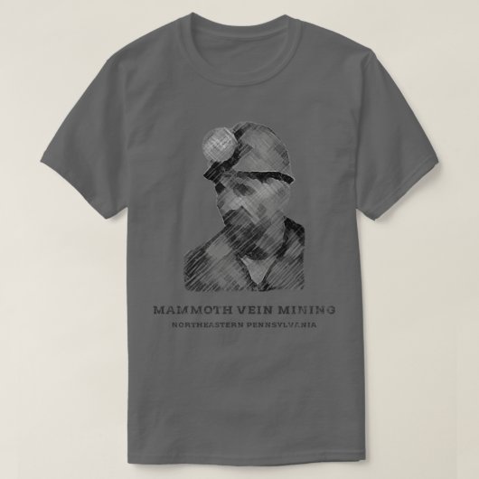 マンモス鉱脈動揺して採掘 Tシャツ (デザイン正面)