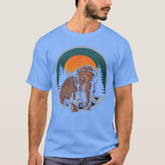 マンモス レトロ 先史時代の動物 少年 Tシャツ