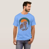 マンモス レトロ 先史時代の動物 少年 Tシャツ (正面フル)