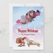 マンユーモアのあるガサンタクロースフォトホリデーカード シーズンカード (正面)