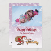 マンユーモアのあるガサンタクロースフォトホリデーカード シーズンカード (正面/裏面)