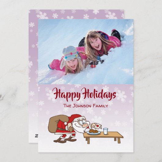 マンユーモアのあるガサンタクロースフォトホリデーカード シーズンカード (正面/裏面)