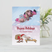 マンユーモアのあるガサンタクロースフォトホリデーカード シーズンカード (スタンド正面)