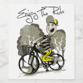 マンライディングバイクイラストレーション ワインラベル (シングルラベル)