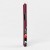 マンライディング図解入りの、写真付きのレトロレッドバイク Case-Mate iPhoneケース (裏面/右)