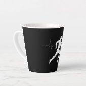 マンランニングズランナーズシルエットハートビートライン カフェラテマグ (左アングル)