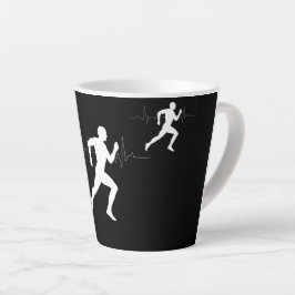 マンランニングズランナーズシルエットハートビートライン カフェラテマグ