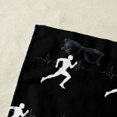 マンランニングズランナーズシルエットハートビートライン ビーチタオル (インサイチュ)