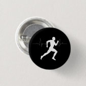 マンランニングズランナーズシルエットハートビートライン 缶バッジ (正面&裏面)