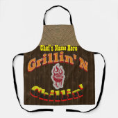 マンリパーソナライズされたー屋外グリリンNチリンBBQ エプロン (正面)
