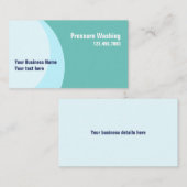 マンリモダンティール(緑がかった色)ライトブルー圧力洗浄 名刺 (正面/裏面)