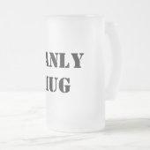 マンリーおもしろいタイポグラフィ フロストグラスビールジョッキ (正面右)