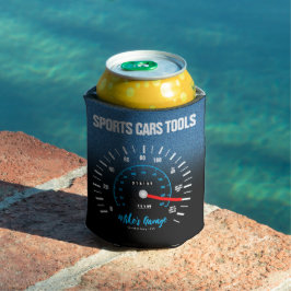 マンリーカーおもしろいー走行距離計ブルーグリッター 缶クーラー