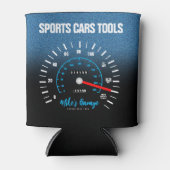 マンリーカーおもしろいー走行距離計ブルーグリッター 缶クーラー (正面)