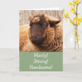 マンリーシープ誕生日カード カード (黄色い花)