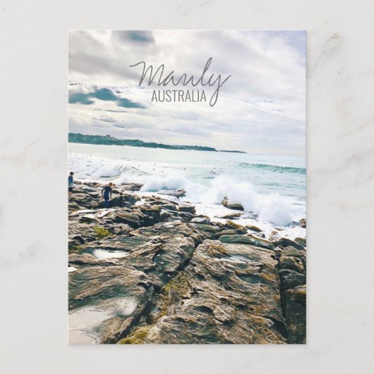 マンリービーチ海サーフオーストラリア旅行 ポストカード (正面)