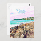 マンリービーチ海サーフオーストラリア旅行 ポストカード (正面/裏面)