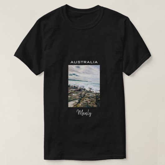 マンリービーチ海サーフオーストラリア旅行 Tシャツ (デザイン正面)