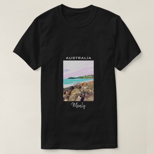 マンリービーチ海サーフオーストラリア旅行 Tシャツ (デザイン正面)