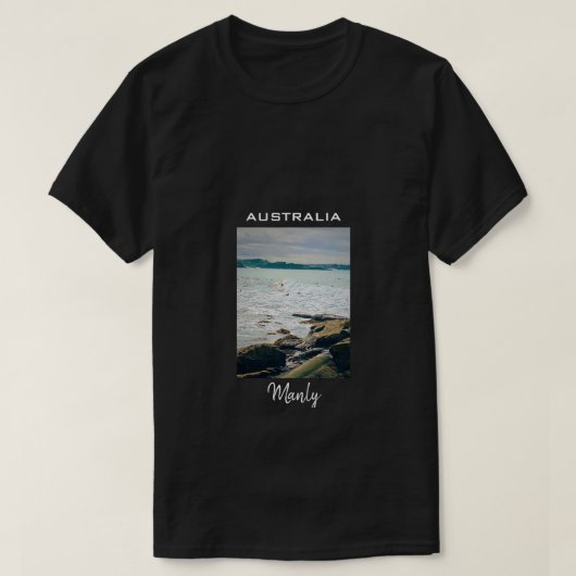 マンリービーチ海サーフオーストラリア旅行 Tシャツ (デザイン正面)