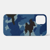 マンリーブルー迷彩柄フェイククロス迷彩模様スリム Case-Mate iPhoneケース (裏面 (横))