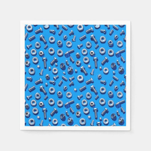 マンリーマンギアヘッドナットとボルトナプキン スタンダードカクテルナプキン (正面)