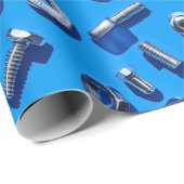 マンリーマンギア頭ナットとボルトギフトラップ ラッピングペーパー (ロールコーナー)