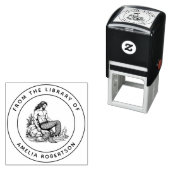 マンリーマーマンが岩の上にカニとチェーンを彫り込んだ本 セルフインキングスタンプ (インサイチュ)