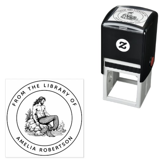 マンリーマーマンが岩の上にカニとチェーンを彫り込んだ本 セルフインキングスタンプ (インサイチュ)