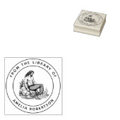 マンリーマーマンが岩の上にカニとチェーンを彫り込んだ本 ラバースタンプ (押印)