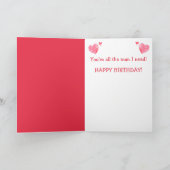 マンリーロマンティックルースター誕生日 カード (内部)