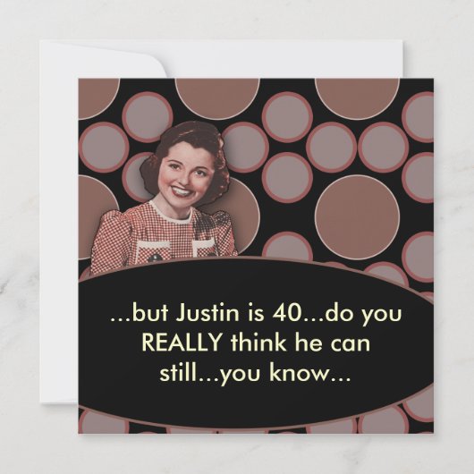 マンレトロ40th誕生日パーティー 招待状 (正面)