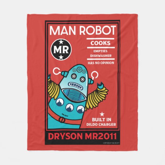 マンロボットザ・パーフェクトマン フリースブランケット (正面)