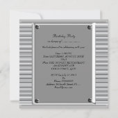 マンヴィンテージ60thシルバーブラック誕生日 招待状 (裏面)