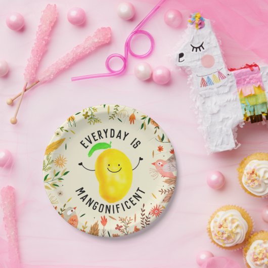 マン前向きゴーパン-毎日がマンゴニフィケント ペーパープレート (パーティー)