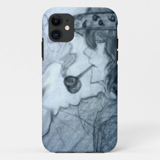 マン喫煙パイプマンガアニメ Case-Mate iPhoneケース (裏面)