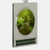 マン失ったクリークIアットレッドウッド国立公園 シルバープレートバナーオーナメント (右)