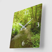 マン失ったクリークIアットレッドウッド国立公園 スクエア壁時計 (傾斜)