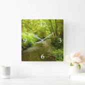 マン失ったクリークIアットレッドウッド国立公園 スクエア壁時計 (ホーム)