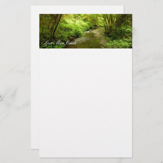 マン失ったクリークIアットレッドウッド国立公園 便箋 (正面/裏面)