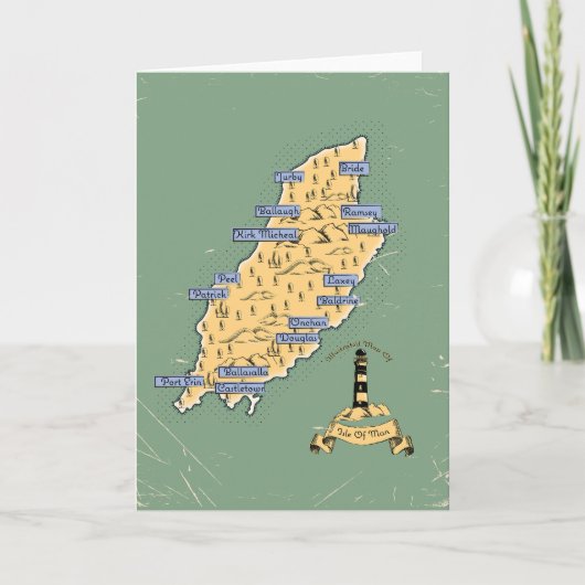 マン島のイラスト旅行地図 招待状 (正面)
