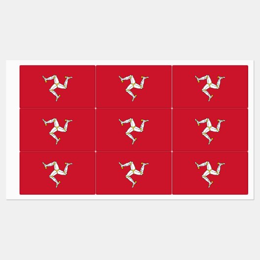 マン島の国旗と愛国的なラベル ラベル (シート)