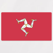 マン島の国旗と愛国的なラベル ラベル (デザイン2)