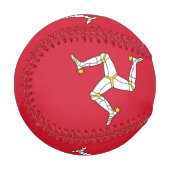 マン島の国旗を持つ愛国野球 野球ボール (正面左)